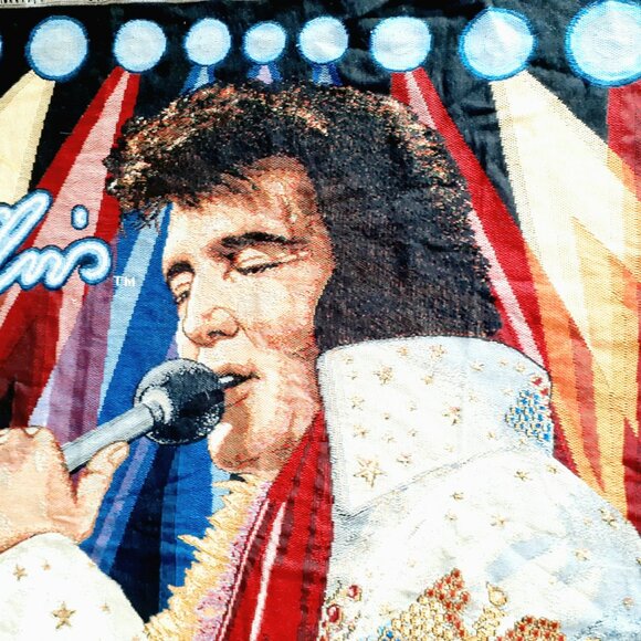 Vintage Elvis Presley Throw Blanket Tapestry Fringe EPE Northwest USA 59\